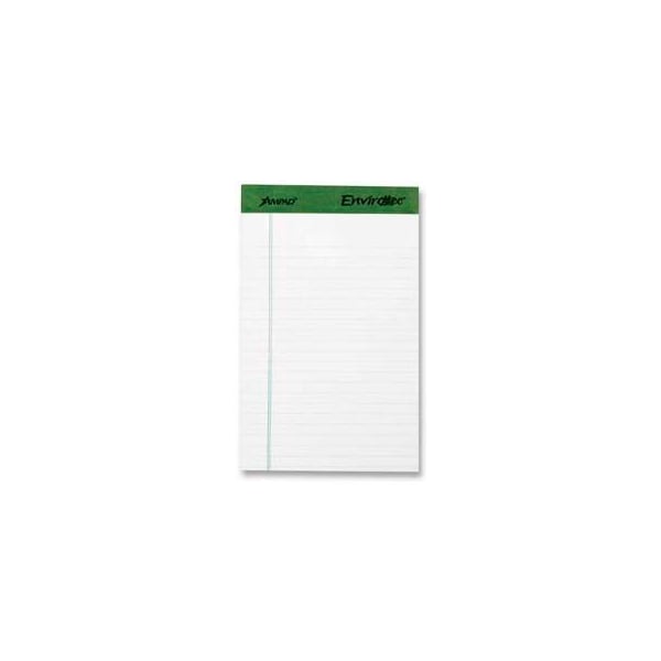 Esselte Pendaflex Esselte Envirotec Jr. Legal Pads, 5in x 8in, 15 lb, White, 50 Sheets/Pad, 12 Pads/Pack 20152 - main